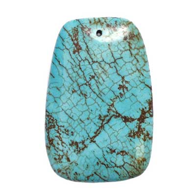 Turquoise Rectangle 59x39x10mm Stabilized Green