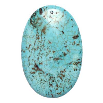 Turquoise Stabilized Oval 59x39x10mm Green