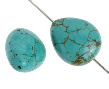 Turquoise Drop 18x13x7mm 2x8in Strand Stabilized Green