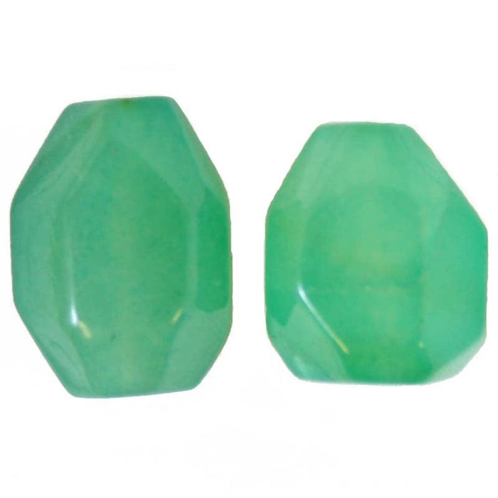 Semi-Precious 15x20mm Facetted Beads Coated Jade/Light Amazonite
