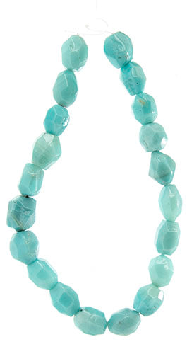 Semi-Precious 15x20mm Facetted Beads Coated Jade/Light Amazonite