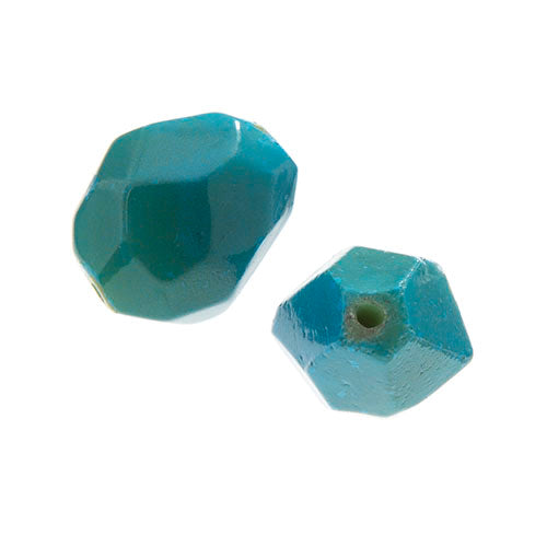 Semi-Precious 15x20mm Facetted Beads Coated New Jade Coated Green