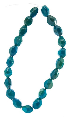 Semi-Precious 15x20mm Facetted Beads Coated New Jade Coated Green