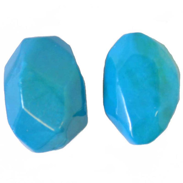 Semi-Precious 15x20mm Facetted Beads Coated New Jade Coated Green