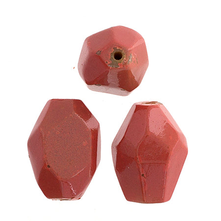 Semi-Precious 15x20mm Facetted Beads New Jade Coated Pink Coral