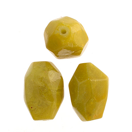 Semi-Precious 15x20mm Facetted Beads New Jade Coated Butter Jade 