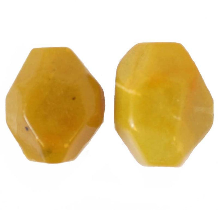 Semi-Precious 15x20mm Facetted Beads New Jade Coated Butter Jade 