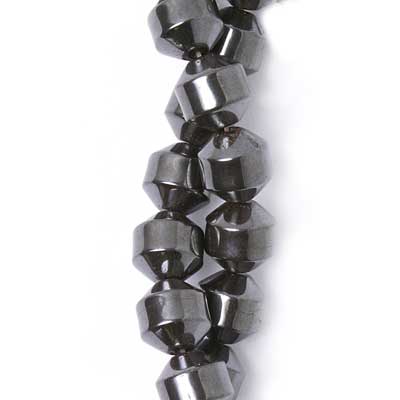 Hematite Round Double Cone 8.5mm 16in Strand