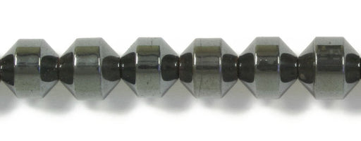Hematite 7-8mm Hexagon 18Face 16in Strand