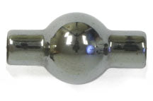 Hematite 10x20mm Ball 10mm W/ Tubes Each Side 16in Strand