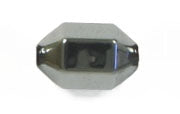 Hematite 6x10mm Hexagon fancy Round Ends 16in Strand