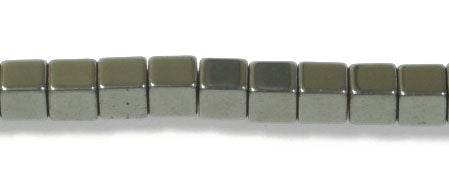 Hematite 5x6mm Pentagon Tube 16in Strand