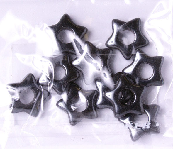Hematite 12mm Star Pendant With 4mm Middle Hole