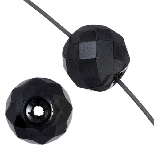 Magnetic Round Facet 8mm 16in Strand Hematite