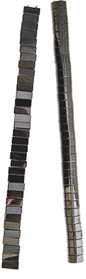 Dazzle-It Magnetic Hematite 6x13mm Half Round 2Holes 2x8in