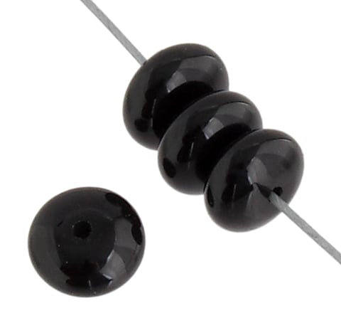 Black Onyx 8mm Rondelle 35pcs Approx