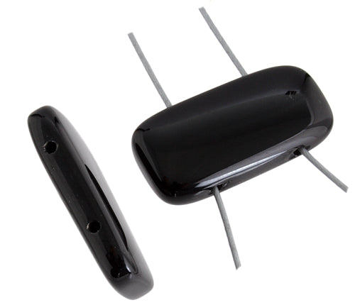 Black Onyx 10x20mm Double Drill 17pcs Approx