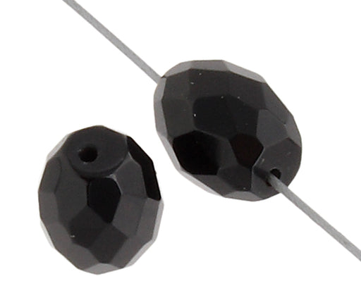 Black Onyx 9x12mm Facetted Rice Beads 14pcs Appr