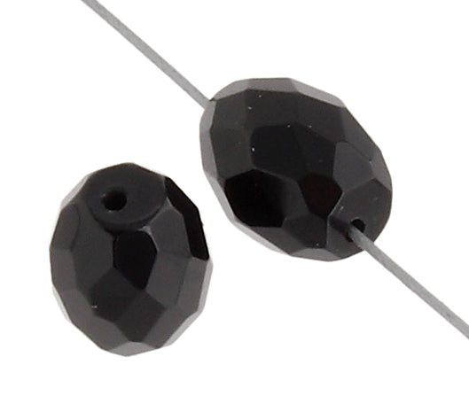 Black Onyx 9x12mm Facetted Rice Beads 14pcs Appr