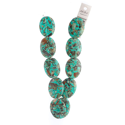 African Turquoise 16in 30x40mm Oval Approx 8pcs