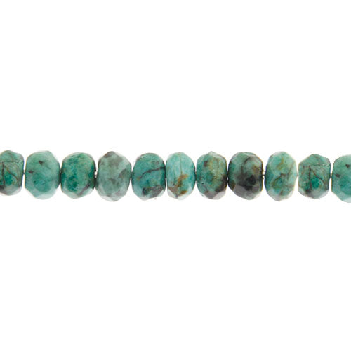 African Turquoise 16in 6mm Rondelle Facetted Approx 83pcs