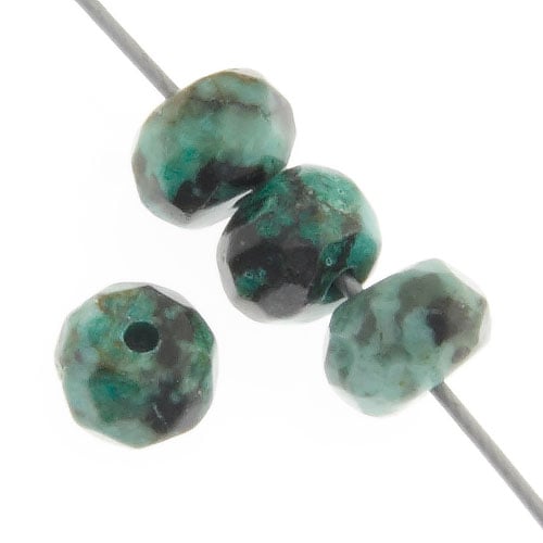 African Turquoise 16in 6mm Rondelle Facetted Approx 83pcs