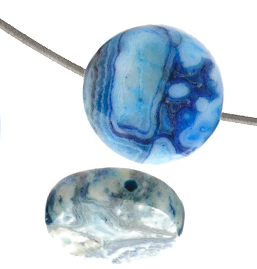 Blue Crazy Lace Agate 12mm Coin 14pcs Approx