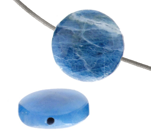 Blue Apatite 12mm Coin 14pcs Approx