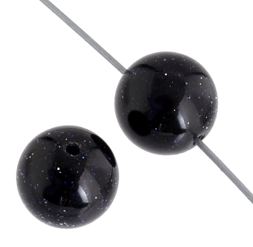 Blue Goldstone 10mm Round 17pcs Approx