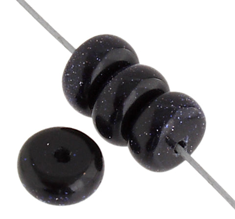 Blue Goldstone 8mm Rondelle 35pcs Approx