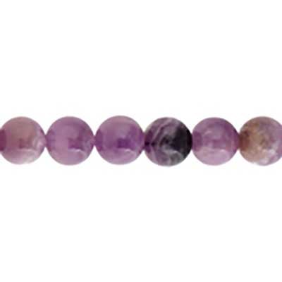 Dog Teeth Amethyst 6mm Round Approx 29pcs
