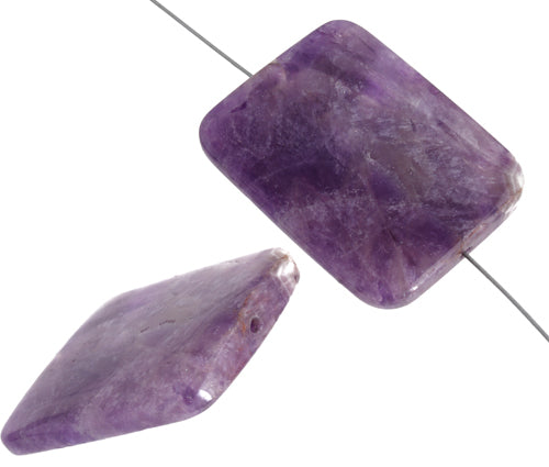 Dog Teeth Amethyst 10x14mm Rectangle 13pcs Approx