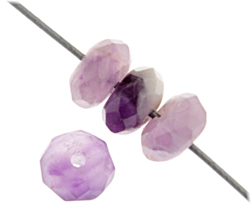 Dog Teeth Amethyst 6mm Rondelle Facetted Approx 44pcs