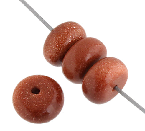 Goldstone 8mm Rondelle 35pcs Approx