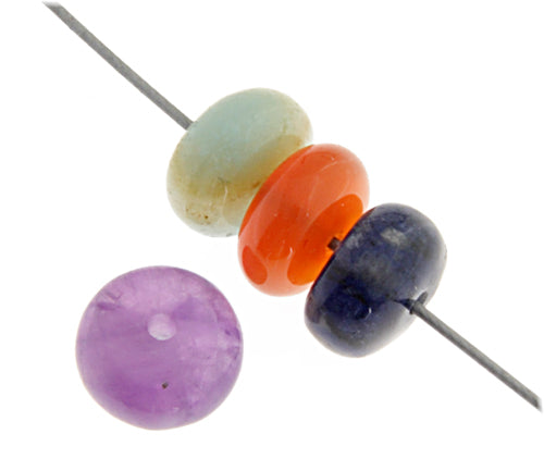 Mixed Stone 8mm Rondelle 35pcs Approx