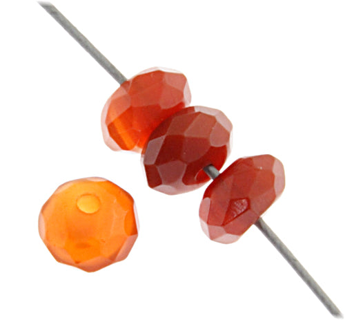 Carnelian 6mm Rondelle Facetted Approx 44pcs