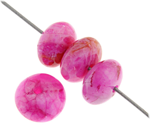 Pink Crazy Lace 6mm Rondelle Approx 44pcs