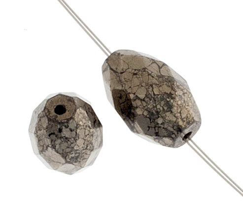 Pyrite 9x12mm Rice Bead Facetted 14pcs Appx