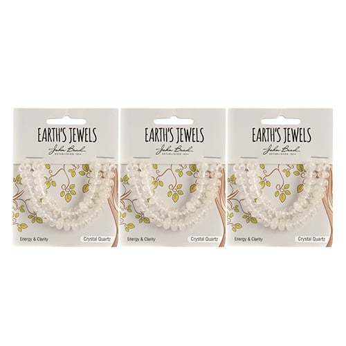 Earth's Jewels Semi-Precious Rondell 5x8mm Crystal Quartz Natural