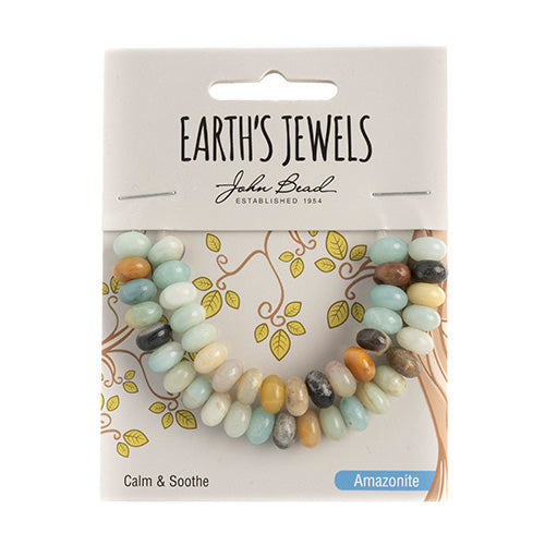 Earth's Jewels Semi-Precious Rondell 5x8mm Amazonite Natural