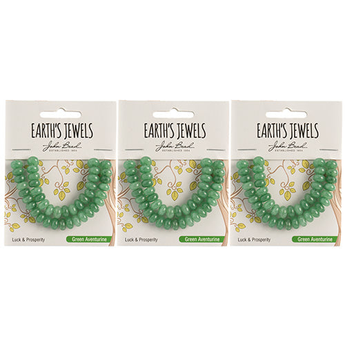 Earth's Jewels Semi-Precious Rondell 5x8mm Green Aventurine Natural