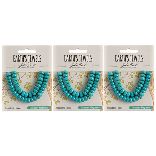 Earth's Jewels Semi-Precious Rondell 5x8mm Turquoise Howlite Stabilized