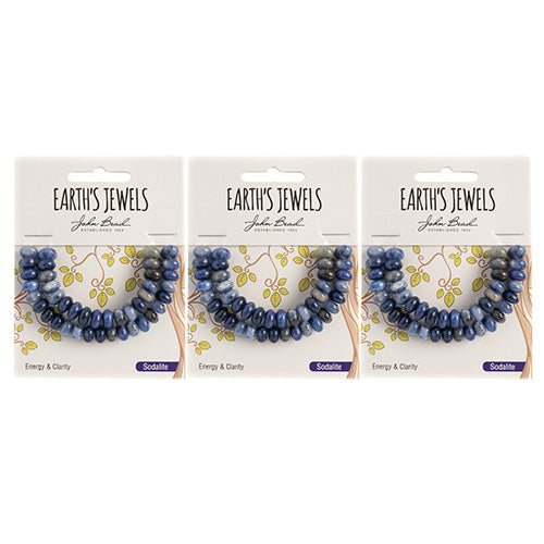 Earth's Jewels Semi-Precious Rondell 5x8mm Sodalite Natural