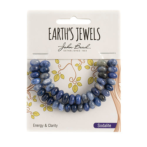 Earth's Jewels Semi-Precious Rondell 5x8mm Sodalite Natural