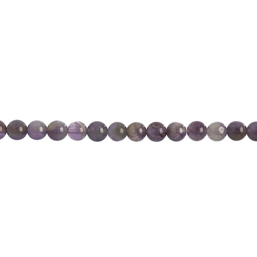 Earth's Jewels Semi-Precious Round Beads Amethyst Natural