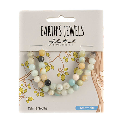 Earth's Jewels Semi-Precious Round Beads Amazonite Natural