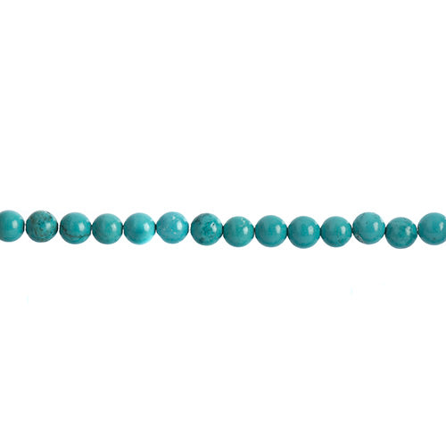 Earth's Jewels Semi-Precious Round Beads Turquoise Howlite Stabilized