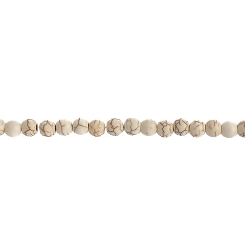 Earth's Jewels Semi-Precious Round Beads White Magnesite/Reconstructed Turquoise