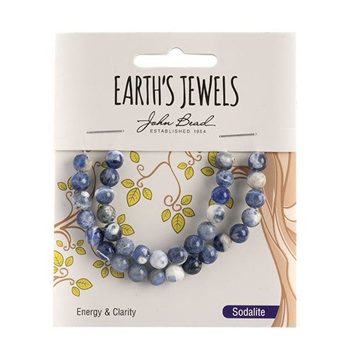 Earth's Jewels Semi-Precious Round Beads Sodalite Natural