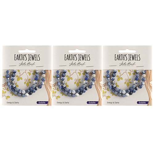 Earth's Jewels Semi-Precious Round Beads Sodalite Natural